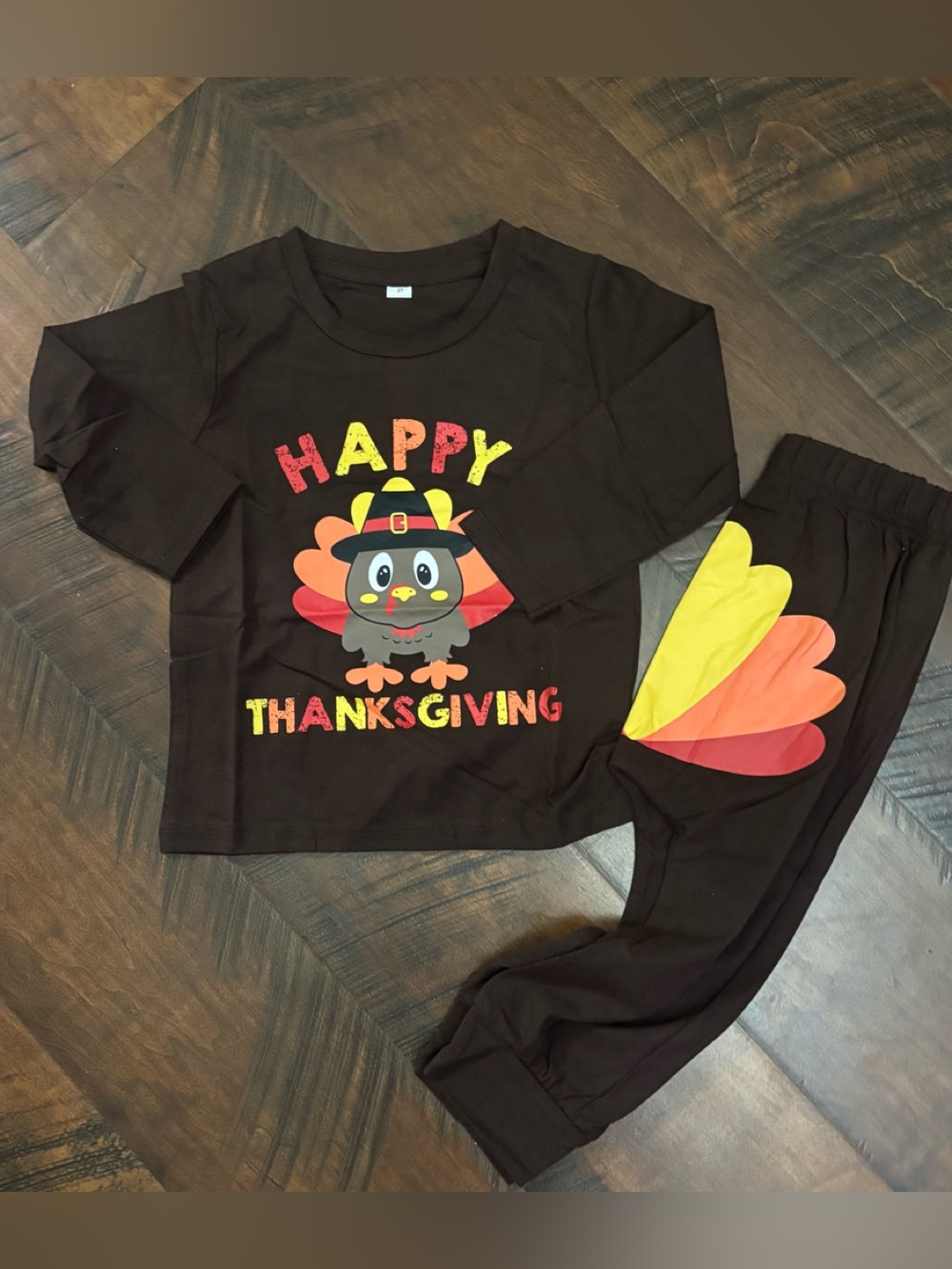 Happy Thanksgiving Kids 2T Long Sleeve Shirt & Pants Set